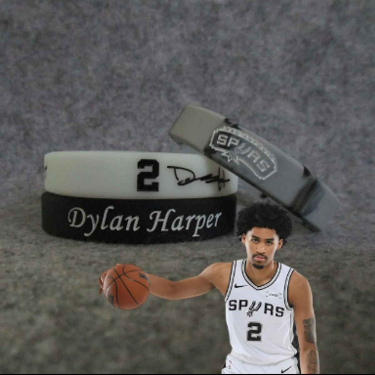 Баскетбольный силиконовый браслет Dylan Harper #2 (San Antonio Spurs)