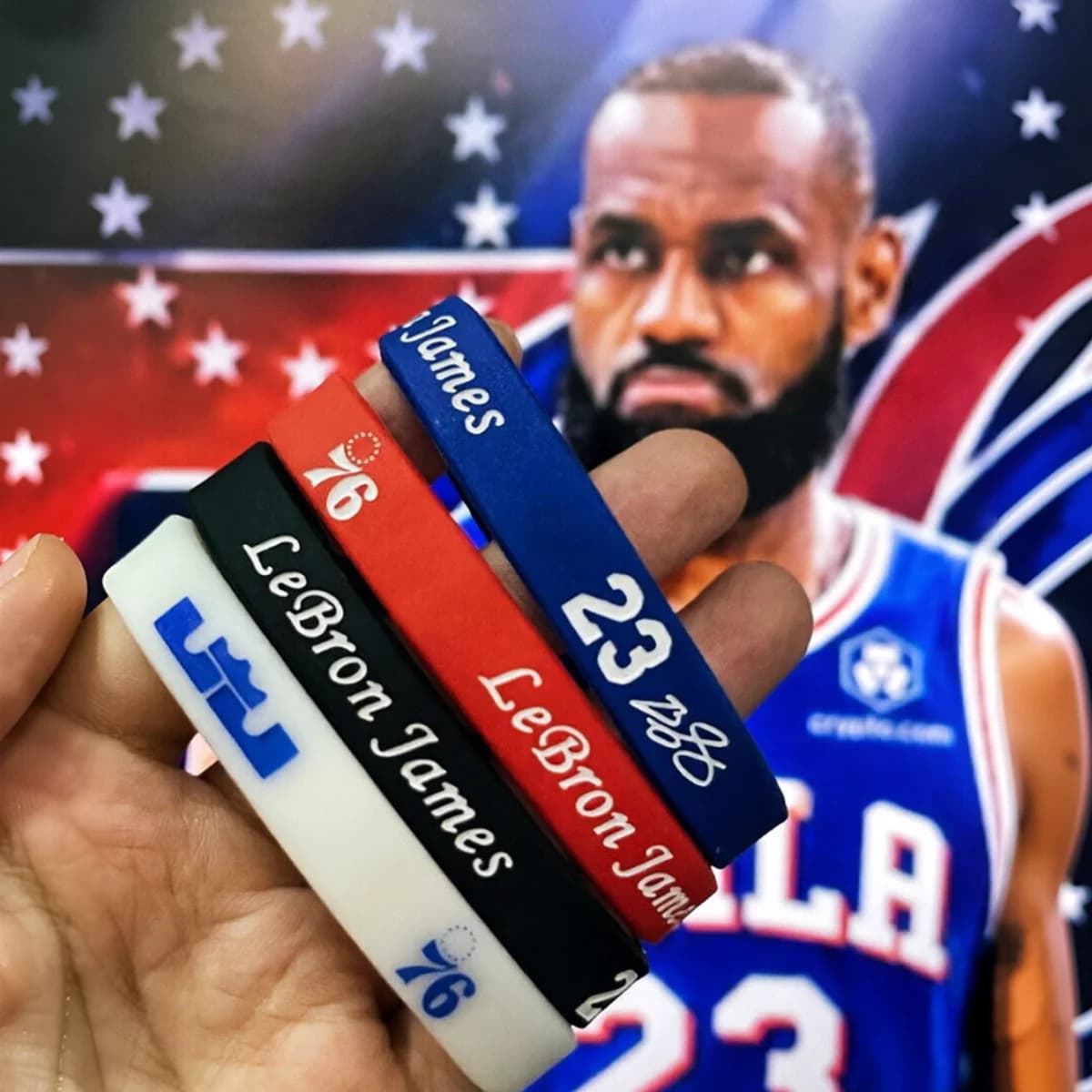 Баскетбольный силиконовый браслет LEBRON JAMES и.др NBA / Philadelphia 76ers