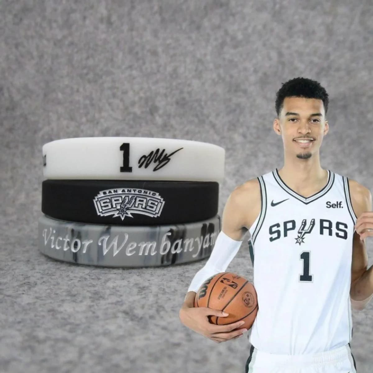 Баскетбольный силиконовый браслет Victor Wembanyama #1 (San Antonio Spurs)