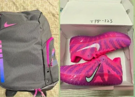 Рюкзак Nike и розовые кроссовки KD из заказа